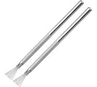 2PCS Clay Needle Tool Set - Seven Wire Texture Needles - Metal Pottery Scoring Sculpting Tools - Clay Modeling Carving Accessories (Silver)