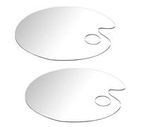2PCS Clear Acrylic Paint Palette, Non-Stick Oil Paint Palette Oval Shaped Artist Mixing Palette Art Paint Tray Palettes with Protective Film for DIY Art Craft Painting (25 x 15 cm)