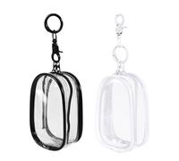 2pcs Clear Figure Display Bag with Keychain, Portable Zippered Protective Cover Case Keychain Pouch Carry Bag Accessories for Collectible Mini Figures Blind Box Doll Storage & Display