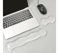 2Pcs Clear Gel Wrist Rest for Keyboard and Mouse, Silicone Mouse Wrist Rest Support,Ergonomic Gel Keyboard and Mouse Wrist Rest Set for Laptop Office Work Computer Gaming