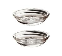 2pcs Clear Glass Multipurpose Grinder and Sauce Dish for Seasonings Easy Maintenance Kitchen Tool Garlic Press and Sauce Bowl