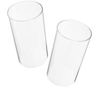 2PCS Clear Hurricane Candle Holder,6inch Glass Tealight Holders Open Both Ends Lamp Shade for Banquet Anniversary Wedding Birthday Party Table Centrepiece