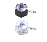 2Pcs Clear LED Illuminated Keyboards Fidgets Toy with Keychains Attachment for Office and Commute Stress Reliefs Desk Accessory