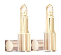 2Pcs Clear Lipstick that Changes Color, Glossy Shine Transferproof Moisturizing Color Changing Lip Stick for Women, Long Lasting 24 Hours Transferproof Changing Lipstick
