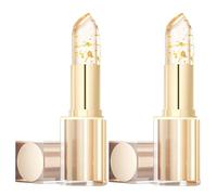 2Pcs Clear Lipstick that Changes Color, Glossy Shine Transferproof Moisturizing Color Changing Lip Stick for Women, Long Lasting 24 Hours Transferproof Changing Lipstick