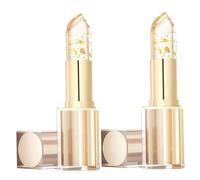 2Pcs Clear Lipstick that Changes Color, Glossy Shine Transferproof Moisturizing Color Changing Lip Stick for Women, Long Lasting 24 Hours
