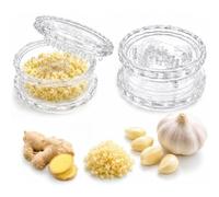 2Pcs Clear Manual Garlic Twist, Multi-Functional Mincer & Grinder for Garlic, Onion, Ginger, Herbs, Nuts, Impact Resistant Kitchen Gadget & Home Accessory