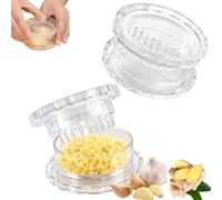 2PCS Clear Manual Garlic Twister and Ginger Mincer Tool, Hand-Twisting Clear Plastic Garlic Crusher, Multi-Functional Mincer Grinder for Garlics Onion Ginger Herbs Nuts，2