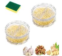 2PCS Clear Manual Garlic Twister and Ginger Mincer Tool, Manual Garlic Twister & Masher, Handheld GarlicTwist Mincer for Onion, Ginger, Herbs & Nuts, Durable Kitchen Gadget (2PCS,S)