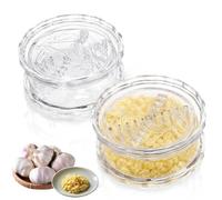 2PCS Clear Manual Garlic Twister and Ginger Mincer Tool, Manual Garlic Twister & Masher, Multi-Functional Mincer for Onion, Ginger, Nuts (4pcs)
