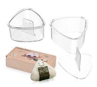 2PCS Clear Onigiri Rice Ball Mold Makers,Triangle Rice Ball Mold Maker,Sushi Press Mold for Kid Lunch Bento, Non-Stick, BPA-Free