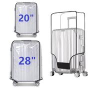 2PCS Clear PVC Suitcase Cover Protectors Transparent Luggage Cover Waterproof Wheeled Suitcase Dust Cover Dustproof Travel Luggage Sleeve Protector, Clear, 20+28, Waterproof Suitcase Cover for