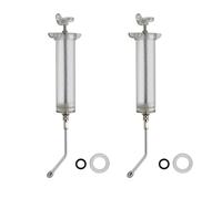 2Pcs Clear Reusable Goats Syringe Pet Feed Water Filler with 2 Drench Nozzle, Adjustable Dosage Drench Gun Syringe for Bird, Cattle, Sheep, Goats, Horse, Pig, Dog Feeding Supplies (100ML)
