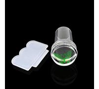 2pcs Clear Silicone Jelly Stamper with Scraper Clear Nail Art Jelly Stamper Nail Art Stamping Stamper for Manicure Tools Xmas Gifts Clear