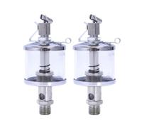 2pcs Clear Silver Male Thread Oil Dispensers, 50ml*14mm Lubricator Drip Feed Oilers for Bearing Lubrication