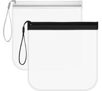 2PCS Clear Toiletry Bag - TSA Approved Airport Liquid Bag 20 x 20cm - 1L Capacity, Waterproof and Leakproof - Reusable Airport Security Liquids Bags, Perfect for Travel, Suitable for Men and Women