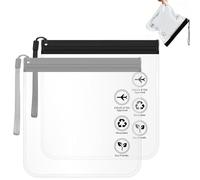 2PCS Clear Travel Toiletry Bag,Airport Security Liquid Bag,Travel Accessories,20cm×20cm Waterproof Reusable Tra/vel Bag,Holiday Essentials Makeup Bags,Clear Toiletry B/ag,Suitable for Women and Men