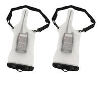 2Pcs Clear Walkie Talkie case Waterproof Bag with Strap for Motorola Kenwood Icom Yaesu Vertex Standard Baofeng Wouxun Puxing Midland (5 Inch x 13.8 Inch) Two-Way Radio