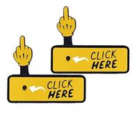 2PCS Click Here for the Surprise Button, Finger Prank Push Button Toy, Hilarious 3D Printed Pop-Up Finger Toy, Funny Desk Decor, Best Gag Gift for Her/Him, Coworkers, Friends (Yellow)