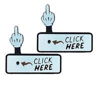 2PCS Click Here for the Surprise Button, Finger Prank Push Button Toy, Hilarious 3D Printed Pop-Up Finger Toy, Funny Desk Decor, Best Gag Gift for Her/Him, Coworkers, Friends (Black)
