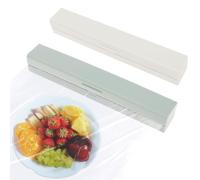 2Pcs Cling Film Dispenser and Cutter Plastic Kitchen Foil and Cling Film Wrap Dispenser Cutter Storage Reusable Plastic Wrap Tin Foil Storage Box for Home Kitchen, Restaurant