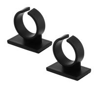 2pcs Clip Microphone Holder with Adhesive Sign for Interviews Durable Mic Flag Mount for Broadcasting News Reporting and Public Speaking
