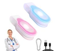 2Pcs Clip on Torch Rechargeable LED Strong Magnetic Light, Small Torch for Night Shift LED Flashlight, Portable Nursing Accessories Ideal for Nurses, Shift, Running, Dog Walking, Outdoor, Emergency