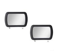 2PCS Clip On Vanity Mirror for Car Sun Visor, for hd Makeup 2PCS | Mirror with Spring Steel Clip, Fit for Cars Trucks SUVs, Black Interior Accessories