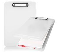 2pcs Clipboard with Storage, Low Profile Clip, 9.5x13 Inch Sturdy Portable Writing Board