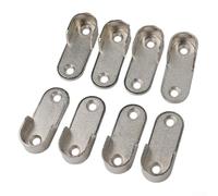 2PCS Closet Brackets for Wardrobe Clothes Rod Support Pole Thickened Zinc Alloy End Holder with 32mm Hole Distance 16mm Tube Compatible (8PCS)