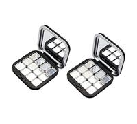 2Pcs Closure Makeup Powder with Clear Mirrored Empty Eyeshadow Palette for Women Girls Closure Makeup Holder Strong Magnet Seal Blusher