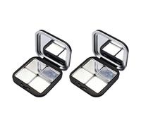 2Pcs Closure Makeup Powder with Clear Mirrored Empty Eyeshadow Palette for Women Girls Closure Makeup Holder Strong Magnet Seal Blusher