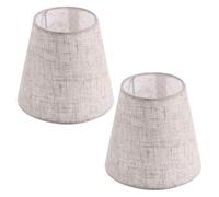 2pcs Cloth Lamp Shade Cover for E14 Bulbs, Modern Refresh Halloween | Natural Cloth and Linen Finish, Softer Light for Bathroom Vanity and Office, Renters Use