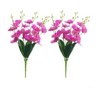 2pcs Cloth-Textured Orchid Flower Stems for Residential Interior Enhancement and Visual Storytelling Through Photography (Purple)