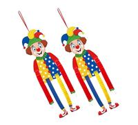 2pcs Clown Ornaments Clown Decoration Carnival Shower Decorations Decoration Carnival Circus Party Decorations Festive Decorations Circus Birthday Decorations Carnivals Paper