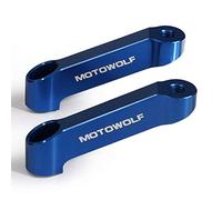 2pcs CNC Aluminum 10mm Clockwise Thread Motorcycle Mirrors Riser Extender Adaptor Bike Universal (Blue)