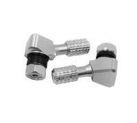 2PCS CNC Aluminum Alloy Wheel Valve Stems for Motorcycle Tires with Rubber O Rings Hard Anodized Finish Replacement Parts (Silver)