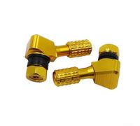 2PCS CNC Aluminum Alloy Wheel Valve Stems for Motorcycle Tires with Rubber O Rings Hard Anodized Finish Replacement Parts (Gold)