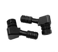 2PCS CNC Aluminum Alloy Wheel Valve Stems for Motorcycle Tires with Rubber O Rings Hard Anodized Finish Replacement Parts (Black)