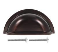 2pcs Coffee Aluminum Alloy 76mm Pull Handle Cup for Drawer and Cabinet | Classic Retro Cup Shape, Smooth Polished Finish, Screws Included, for Cupboards, Kitchen Furniture