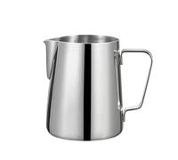 2pcs Coffee Milk Frothing Jug Latte Art Milk Frother Pitcher Stainless Steel Measurement Jug Espresso Barista Tool Coffee Accessories(Silver,350ml)