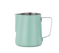 2pcs Coffee Milk Frothing Jug Latte Art Milk Frother Pitcher Stainless Steel Measurement Jug Espresso Barista Tool Coffee Accessories(Light Green,600ml)