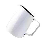 2pcs Coffee Pitcher Stainless Steel Milk Frothing Jug Mugs Espresso Barista Craft for Making Coffee(White,600ml)