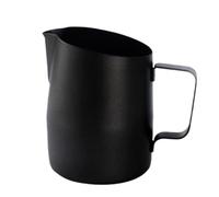2pcs Coffee Pitcher Stainless Steel Milk Frothing Jug Mugs Espresso Coffee Pitcher Barista Craft Frothing Jug(Full Black,450ml)