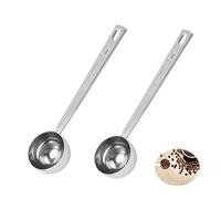 2Pcs Coffee Scoop,15ml Tablespoon Scoops with Long Handle Stainless Steel Coffee Measuring Spoon Multifunctional Reusable Spoon for Beverage Shops Loose Tea Milk Brewin and Powder