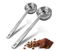 2pcs Coffee Scoop for Ground Coffee, Stainless Steel Measuring Spoons Coffee Scoopers Tablespoon with Long Handles 1 Tbsp (15ml) & 2 Tbsp (30ml) for Measuring Powder and Spices