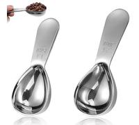 2Pcs Coffee Scoop,Silver Stainless Coffee Scoop,Measuring Spoon with Short Handle for Coffee Beans Sugar