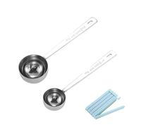 2pcs Coffee Scoop, Stainless Steel Coffee Scoop, Tablespoon Scoops, Coffee Spoon Measure(15ml,30ml,with 5 Sealing Clips)