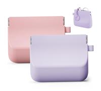 2Pcs Coin Pouch for Women Portable Silicone Coin Pouch Wired Earbud Case for Women and Men for, Small Purse for, Womens Purse, Silicone, Small