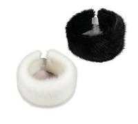 2PCS Cold Weather Ear Warmer Hairband Unisex Faux Furs Open Top Design Breathable Warmth Headwrap for Women Men Warmth Open Top Hat for Winter Warm